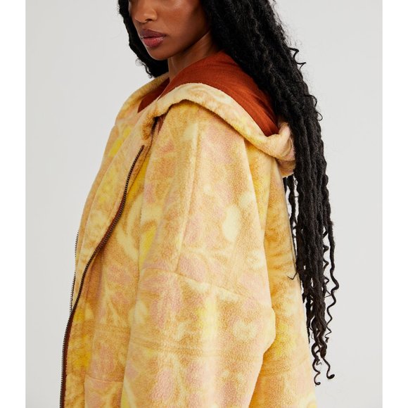 🎉LAST CHANCE🎉 FREE PEOPLE Cozy Printed Blanket Hoodie / Sunset Combo - Picture 3 of 13